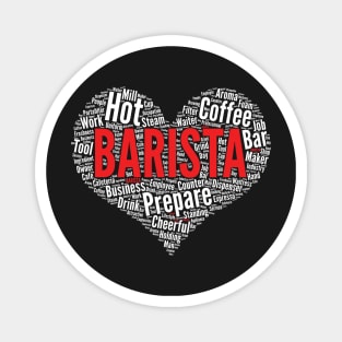 Barista Heart Shape Word Cloud Coffee Bar Espresso product Magnet